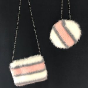 Two faux fur  purses